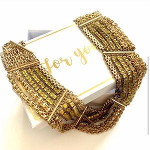 BCBG Leather and Rhinestone Necklace